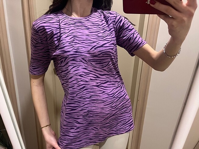 Diğer Zebra desen mor tişört