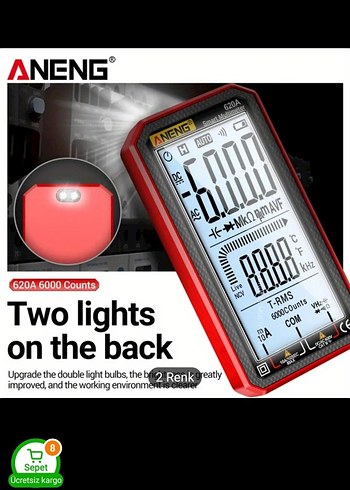 ANENG 620A Dijital Multimetre Siyah - Görsel 8