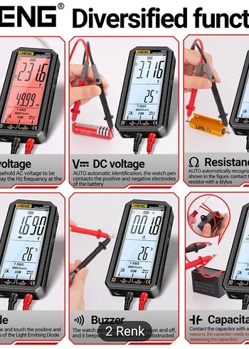 ANENG 620A Dijital Multimetre Siyah - Görsel 9
