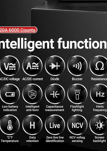 ANENG 620A Dijital Multimetre Siyah - Görsel 11