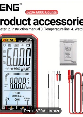 ANENG 620A Dijital Multimetre Siyah - Görsel 13