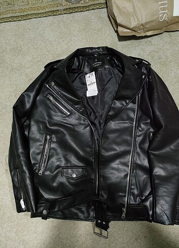 Stradivarius Stradivarius Oversize Deri Ceket