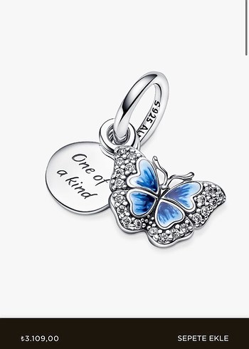 Beden Kelebek sallantılı Charm pandora