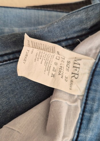 Düğmeli Mavi Midi Denim erkek Jean - Görsel 2