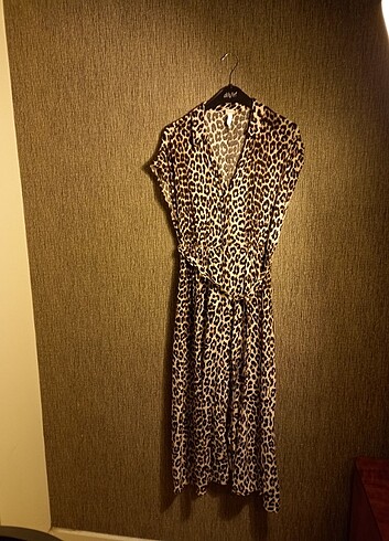 H&M leopar gömlek elbise