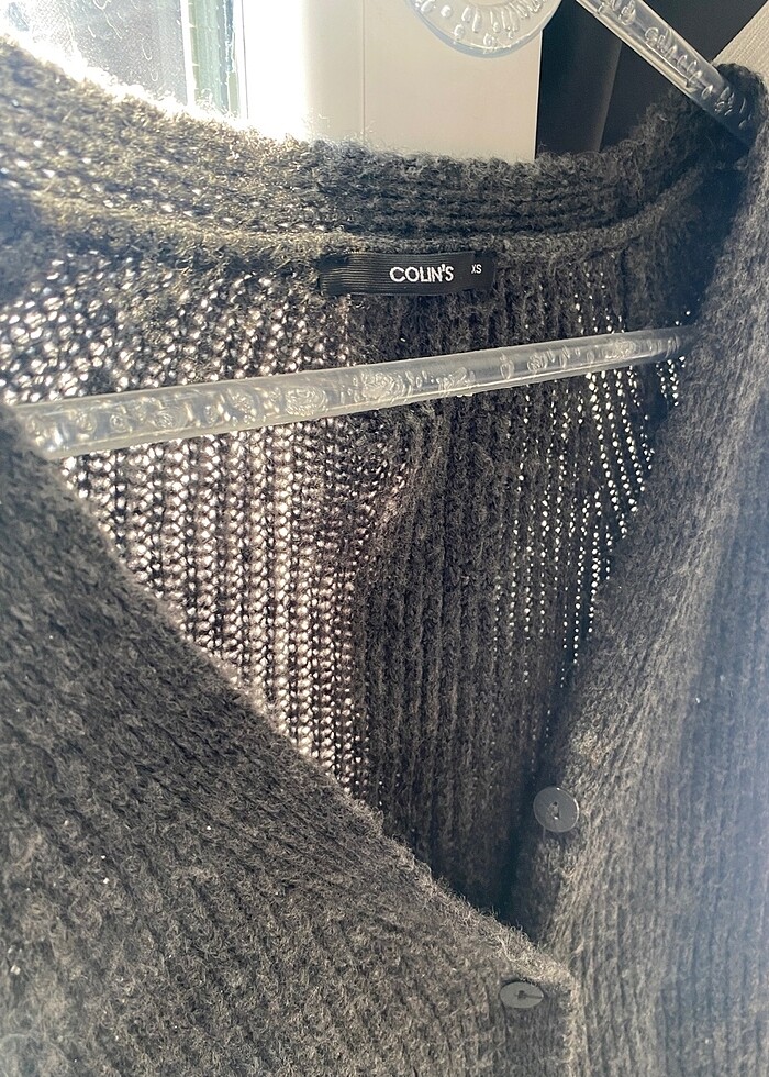 Gri örme ceket - Görsel 2