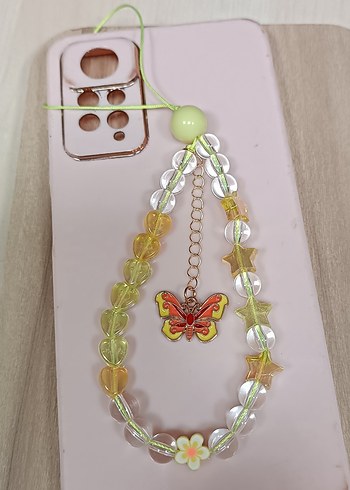 KELEBEKLİ SARI TELEFON ASKISI - Görsel 2