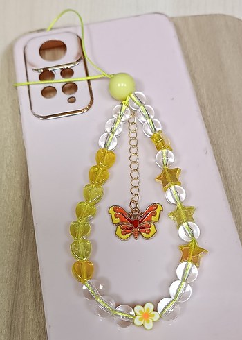 KELEBEKLİ SARI TELEFON ASKISI - Görsel 6