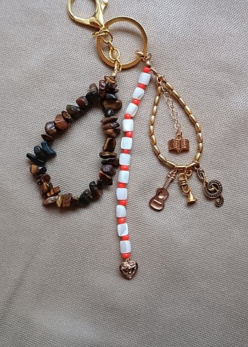 Boncuklu Bohem Kadın Anahtarlık Çanta Süsü - Görsel 4