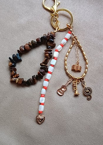 Boncuklu Bohem Kadın Anahtarlık Çanta Süsü - Görsel 2