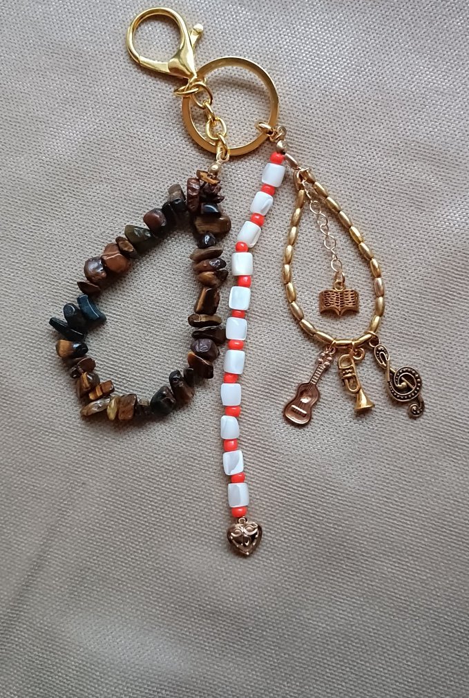 Boncuklu Bohem Kadın Anahtarlık Çanta Süsü - Görsel 3