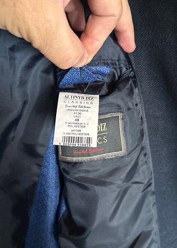 Düğmeli Gri Erkek Keten Ceket - Görsel 7