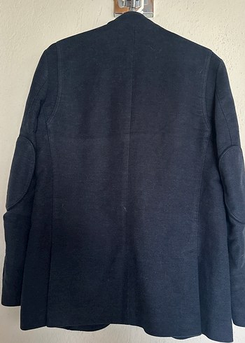 Düğmeli Gri Erkek Keten Ceket - Görsel 6