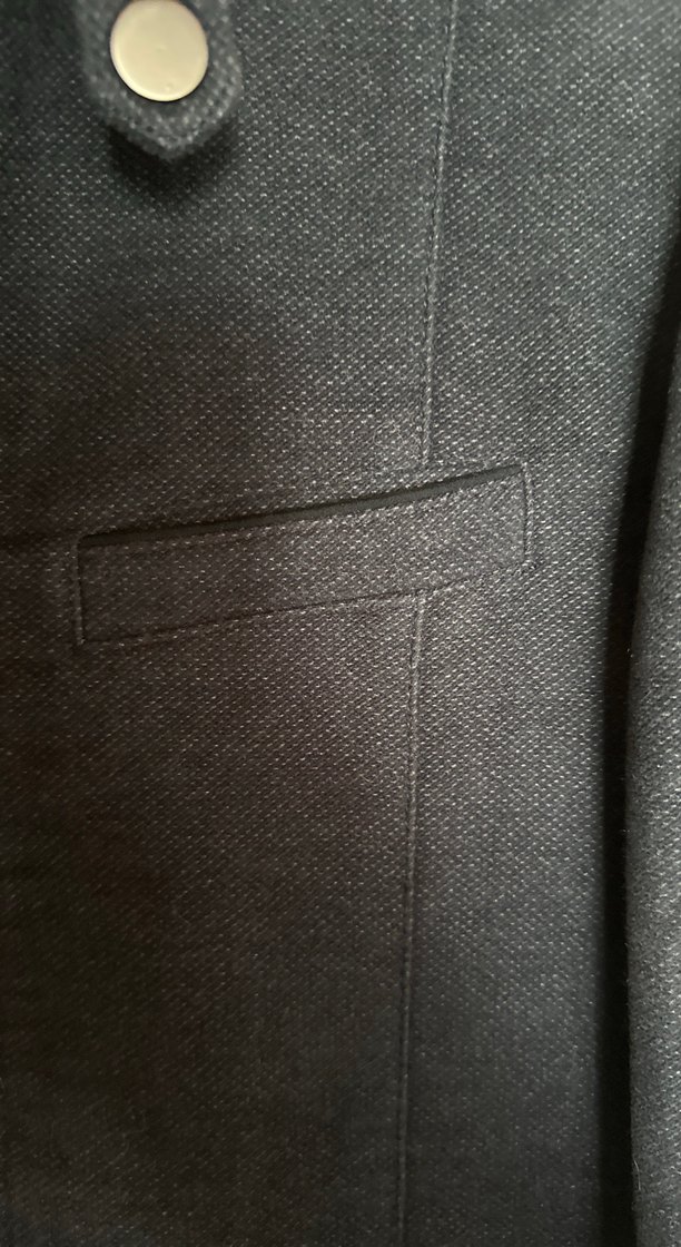 Düğmeli Gri Erkek Keten Ceket - Görsel 5