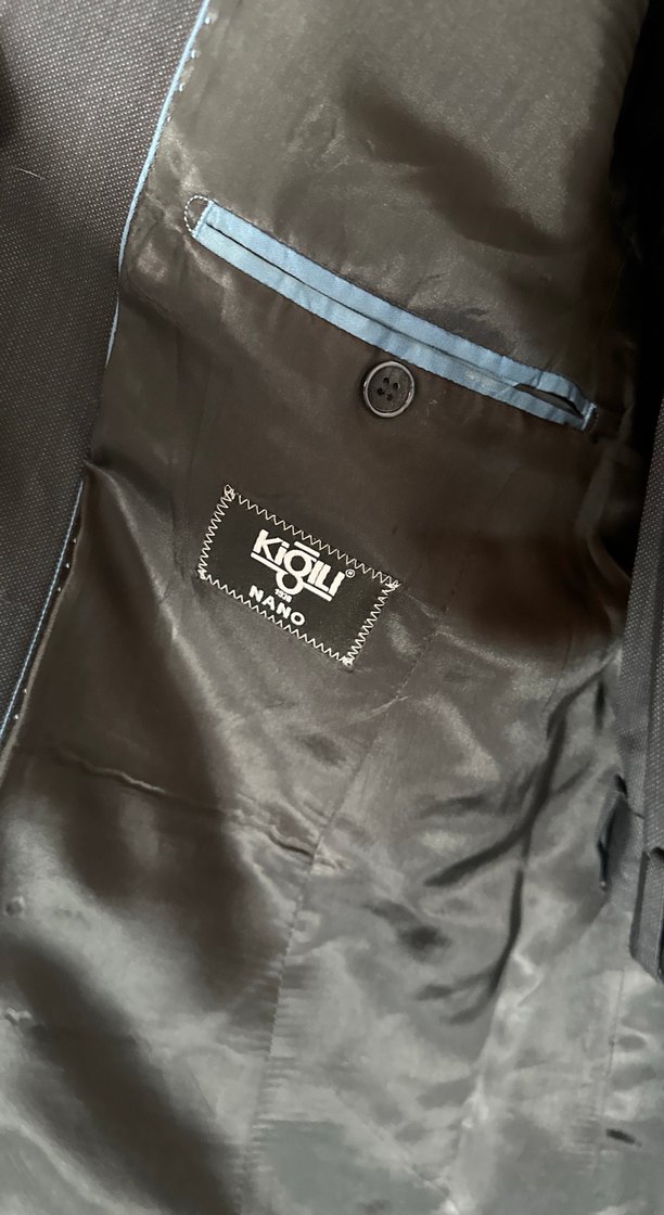 Gri Modern Klasik Düğmeli Erkek Takım Elbise Ceketi - Görsel 4