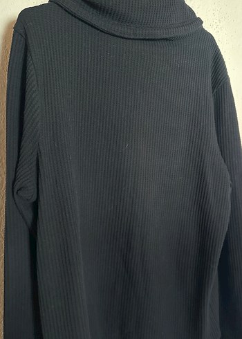 Siyah Yüksek Yaka Erkek Sweatshirt - Görsel 5