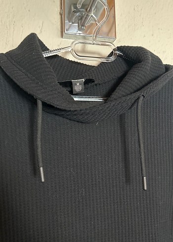 Siyah Yüksek Yaka Erkek Sweatshirt - Görsel 4