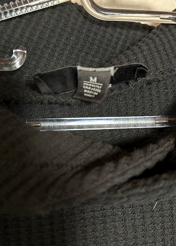 Siyah Yüksek Yaka Erkek Sweatshirt - Görsel 2