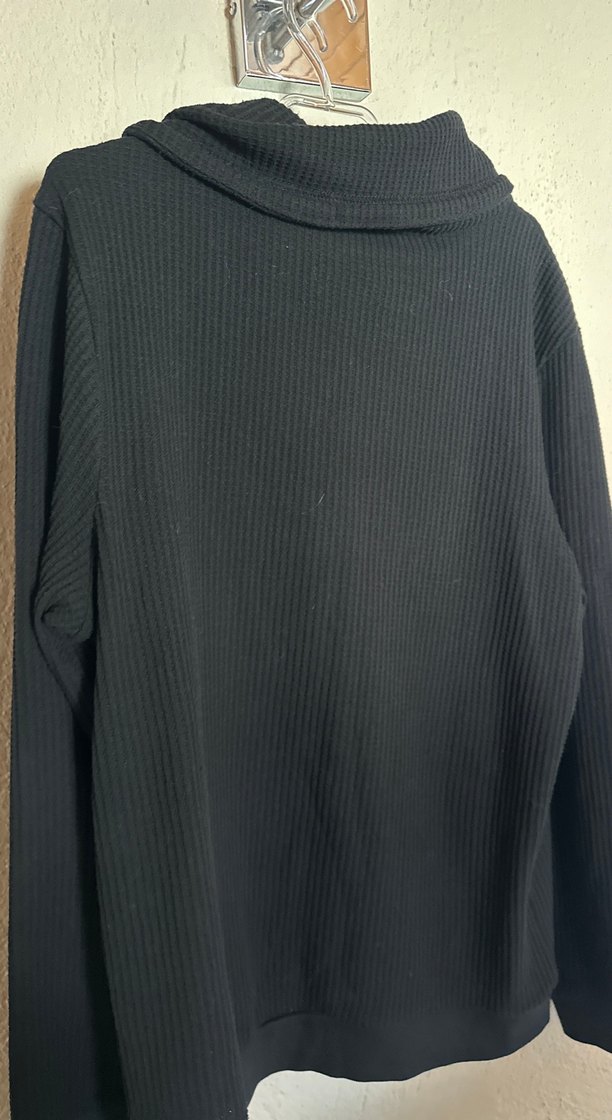 Siyah Yüksek Yaka Erkek Sweatshirt - Görsel 5