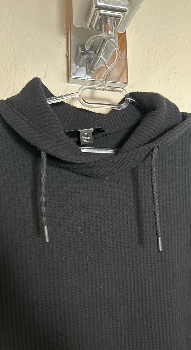 Siyah Yüksek Yaka Erkek Sweatshirt - Görsel 4