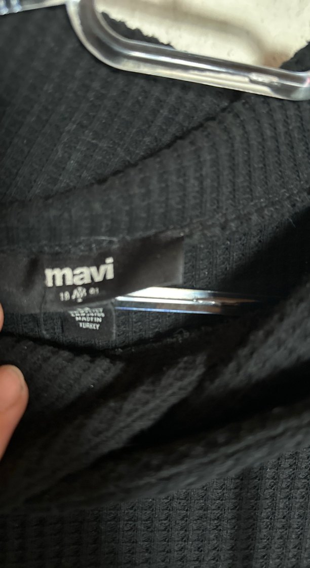 Siyah Yüksek Yaka Erkek Sweatshirt - Görsel 3