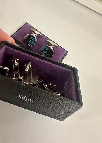 Erkek Çok Renkli Modern Kol Düğmeleri Seti - Görsel 6