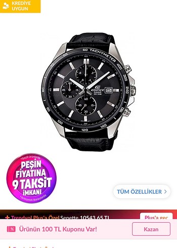 Casio Edifice Siyah Deri Erkek Kol Saati - Görsel 7