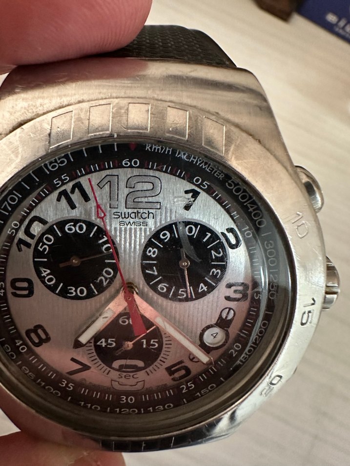 Swatch Gri Vintage Tarzı Erkek Kol Saati - Görsel 4