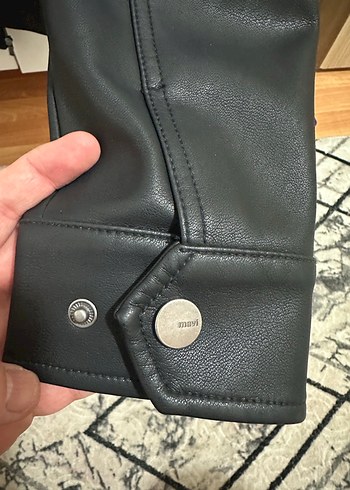 Erkek Siyah Deri Biker Ceket - Görsel 9