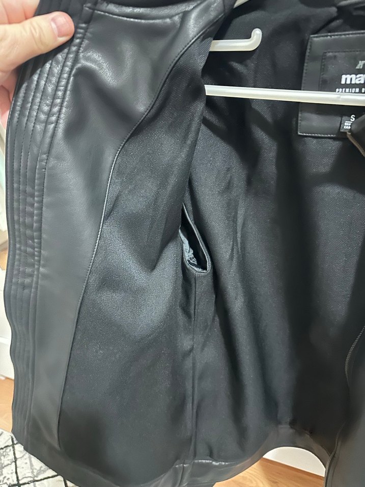 Erkek Siyah Deri Biker Ceket - Görsel 3