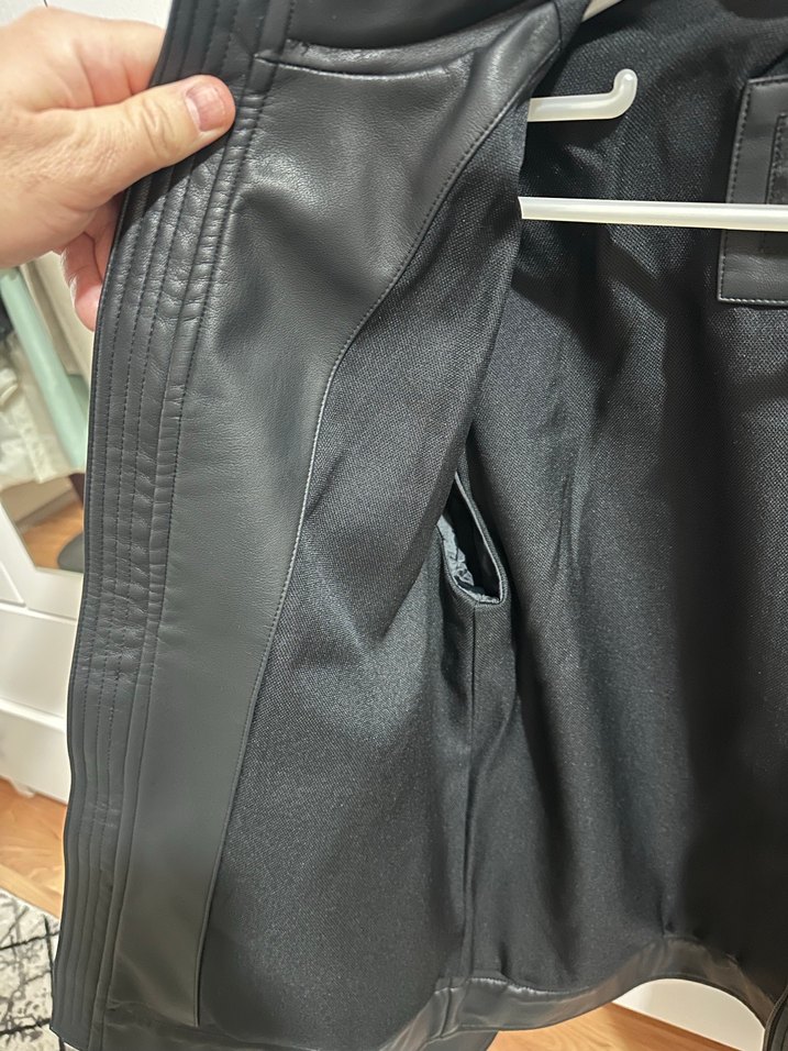 Erkek Siyah Deri Biker Ceket - Görsel 4