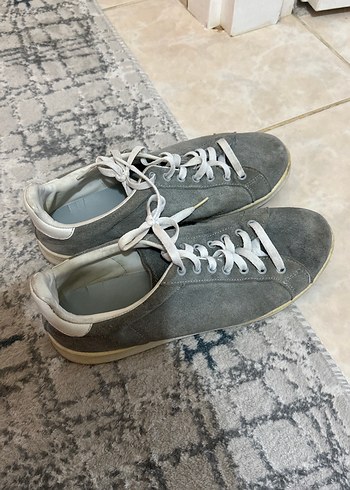 Pull and Bear Gri Suet Bagcikli Casual Sneaker