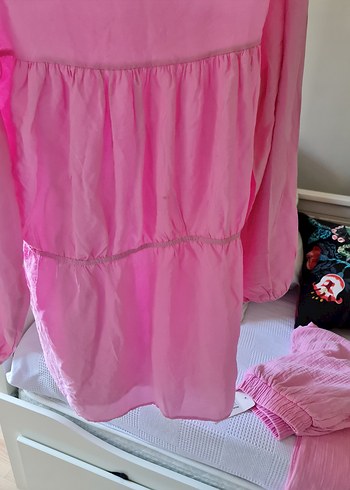 38 Beden pembe Renk Pembe Bohem Uzun Kollu Hamile Bluzu