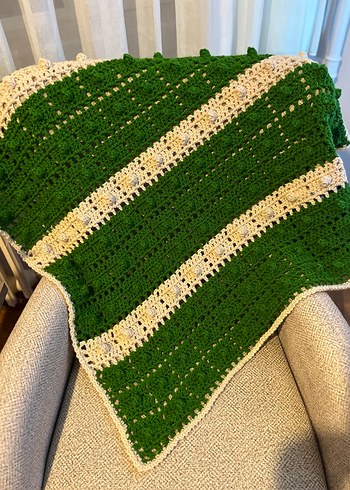 Yeşil Örgü Bebek Battaniyesi - Görsel 2