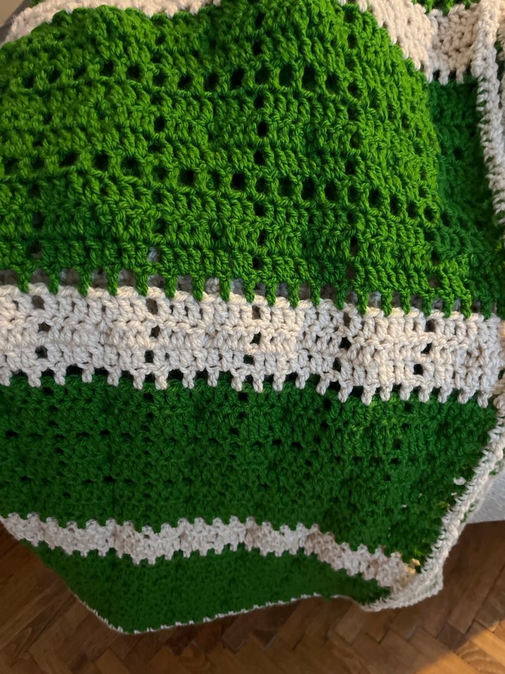 Yeşil Örgü Bebek Battaniyesi - Görsel 4
