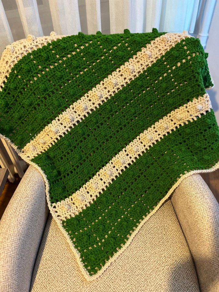 Yeşil Örgü Bebek Battaniyesi - Görsel 2