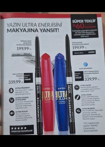 Avon Ultra Volume Renkli Maskara ve Kalem Seti