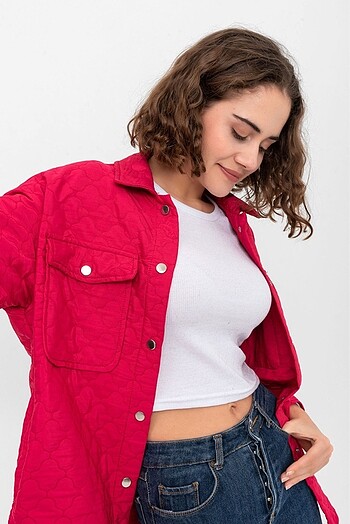 Diğer Oversize Kapitone Dikişsiz Lazer Çizim Gömlek ???? Ceket