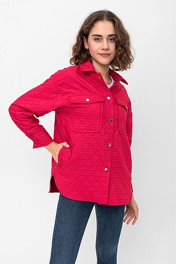 Oversize Kapitone Dikişsiz Lazer Çizim Gömlek ???? Ceket