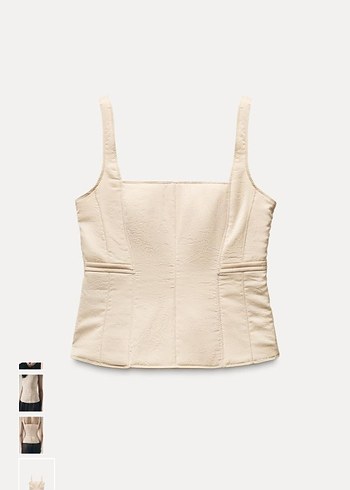 Zara Bej Kadın Midi Askılı Bluz