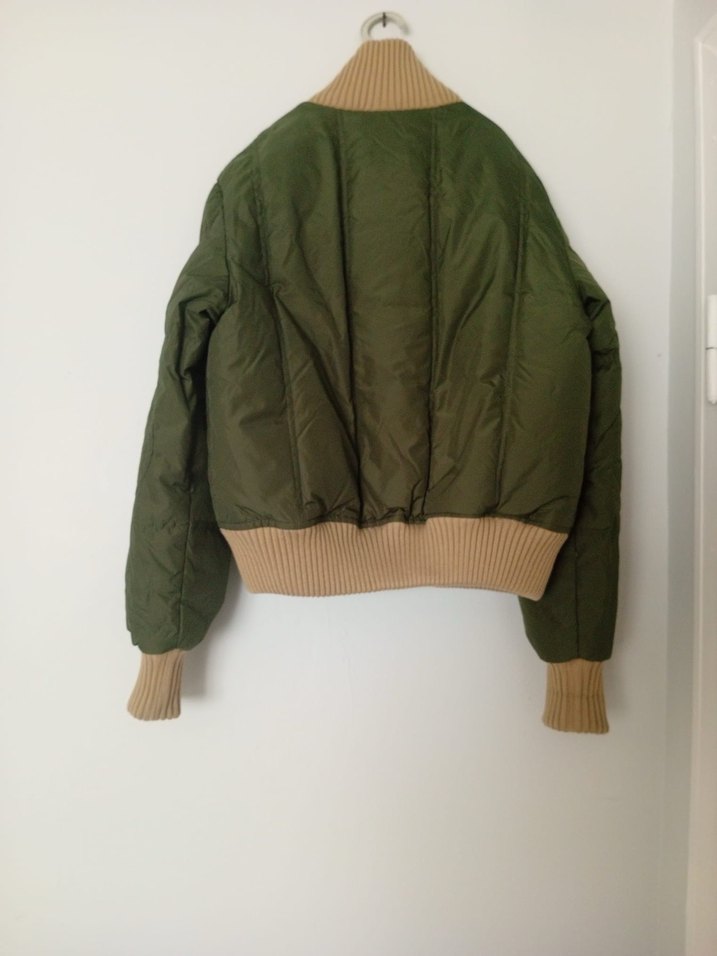 Haki Fermuarlı kısa Kadın Mont - Görsel 3