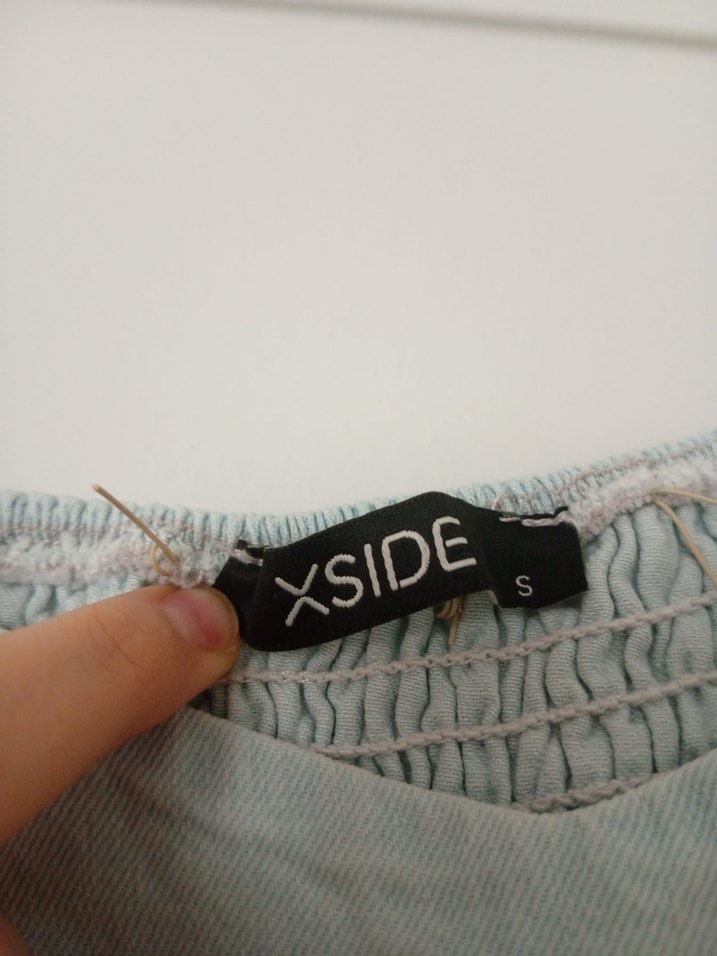 V yaka keten midi elbise - Görsel 4