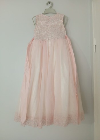 Dantel Detaylı Pembe Kız Çocuk Abiye - Görsel 3