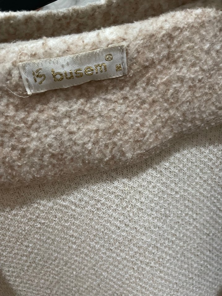 Bej Örgü Kadın Hırka, Uzun Kollu, Midi Boy - Görsel 3