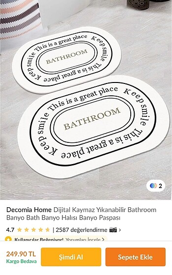Diğer Decomia home banyo paspası