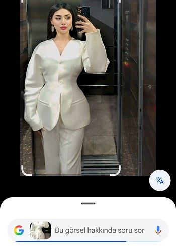 Beyaz Kadın takım elbise - Görsel 3