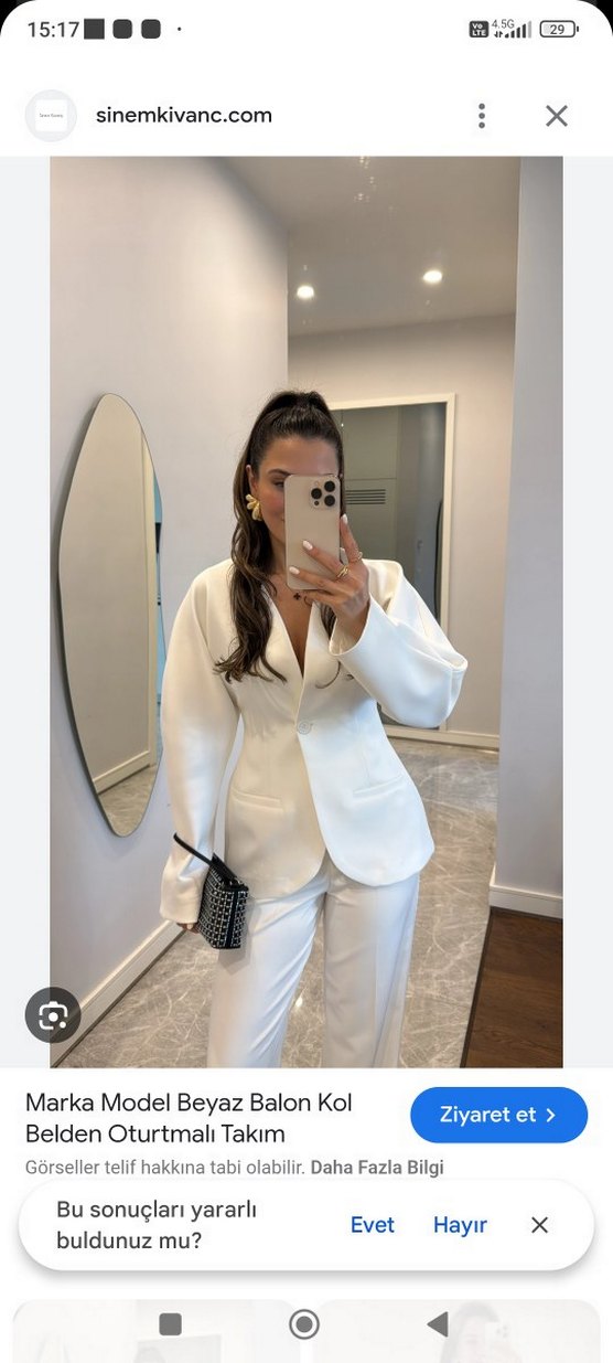 Beyaz Kadın takım elbise - Görsel 2