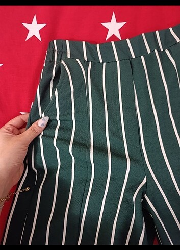 Çizgili kumaş pantolon - Görsel 3