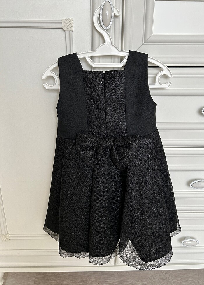 Siyah ışıltılı kız bebek abiye elbise 1-2 yaş - Görsel 3
