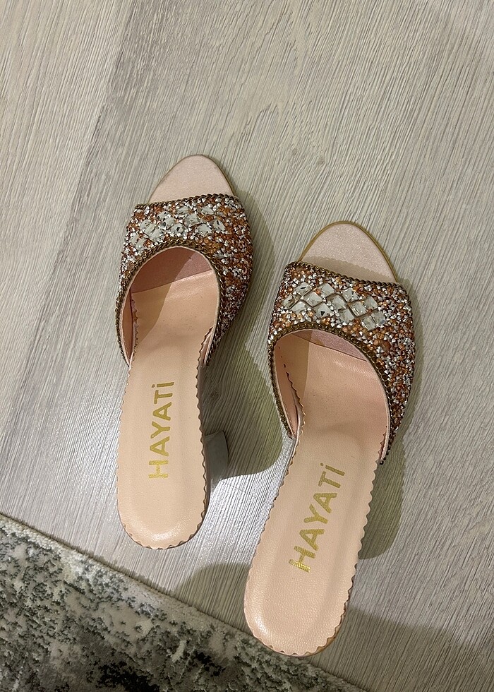 Yeni gelin terliği taşlı - Görsel 3